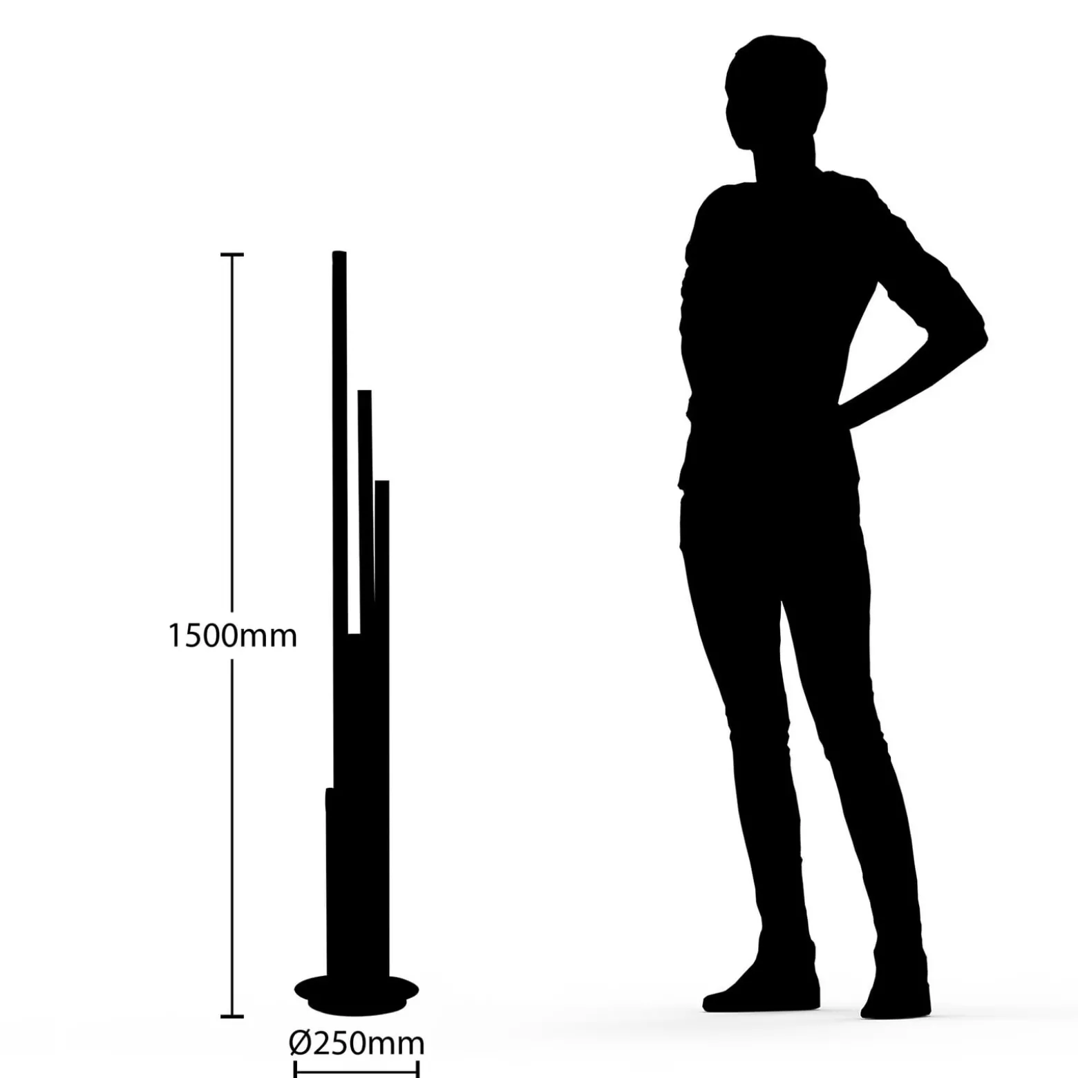 Lucande LED-lattiavalaisin Stoika, 150 cm, 5-lamppuinen, metallia