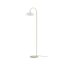 Lucande LED-lattiavalaisin Tenebra, 150 cm, messinki/valkoinen, lasi