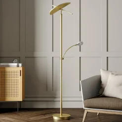 Lucande LED-lattiavalo Anniki, messinki, säädettävä, himmennettävä