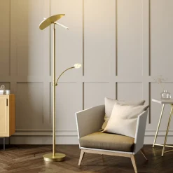 Lucande LED-lattiavalo Anniki, messinki, säädettävä, himmennettävä