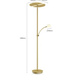Lucande LED-lattiavalo Anniki, messinki, säädettävä, himmennettävä