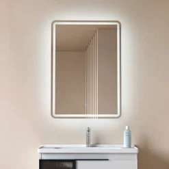 Lucande LED-peili Celestiel, kulmikas, lämmitettävä, CCT, 70 cm