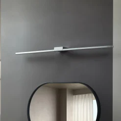 Lucande LED-peililamppu Kivana, kromi, metalli, 120 cm, IP44