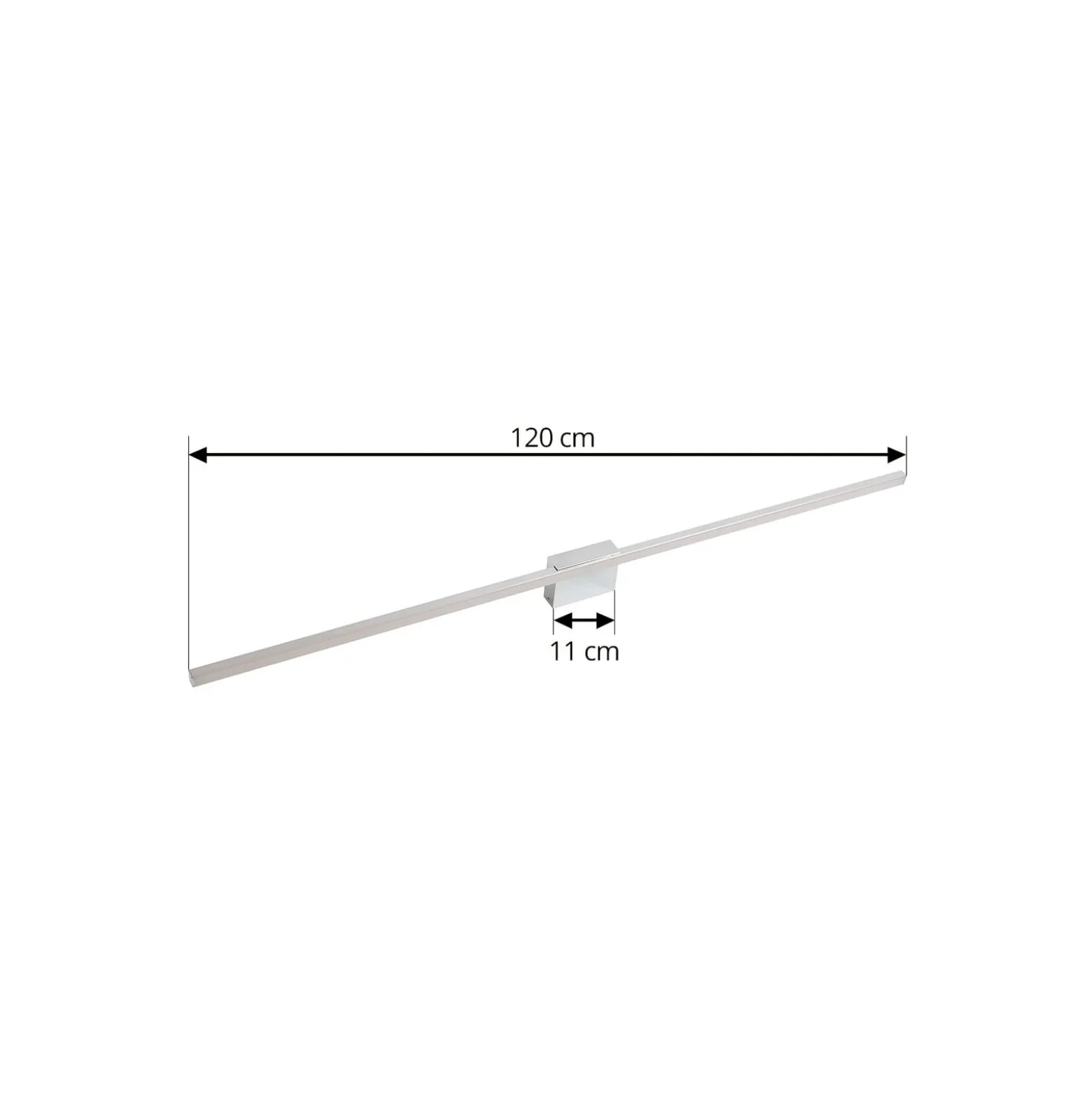 Lucande LED-peililamppu Kivana, kromi, metalli, 120 cm, IP44