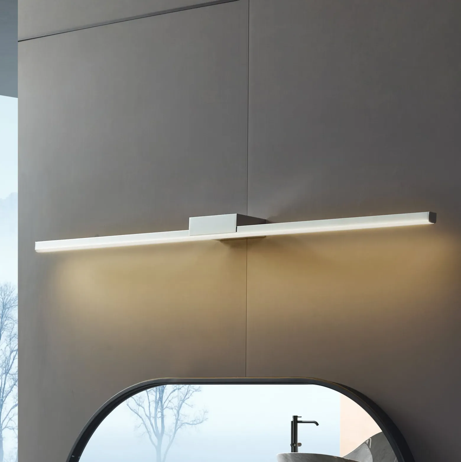 Lucande LED-peilivalaisin Kivana, kromi, metalli, 90 cm, IP44
