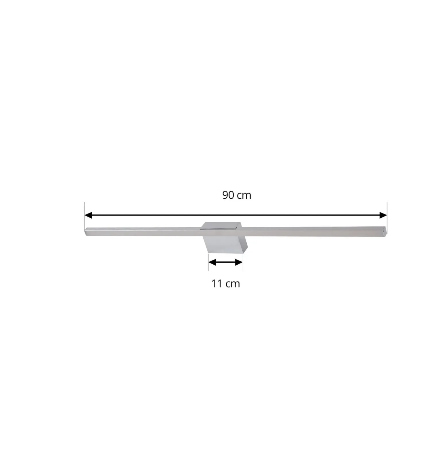 Lucande LED-peilivalaisin Kivana, kromi, metalli, 90 cm, IP44