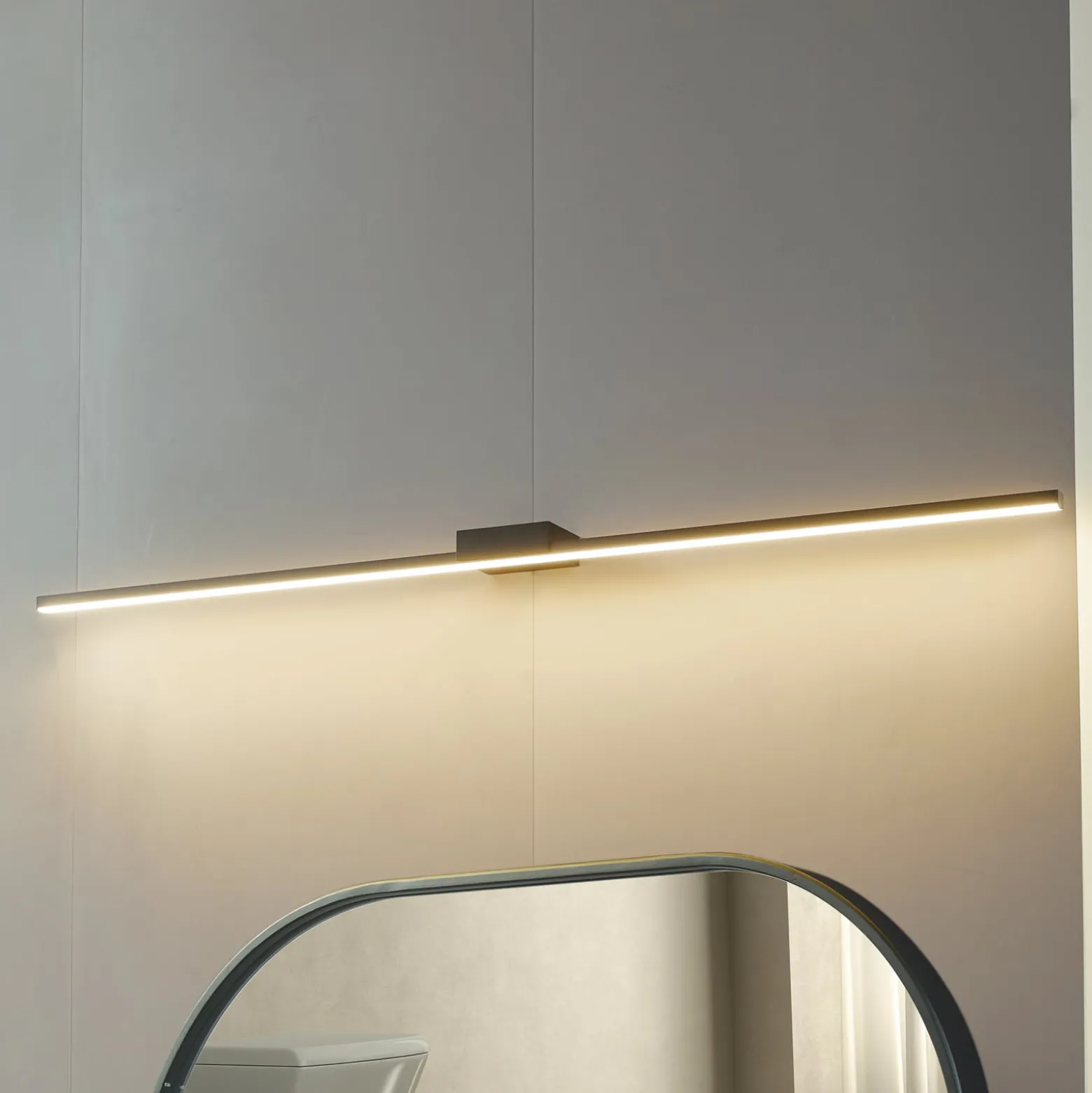 Lucande LED peilivalaisin Kivana, musta, metalli, 120cm IP44