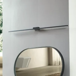 Lucande LED peilivalaisin Kivana, musta, metalli, 120cm IP44