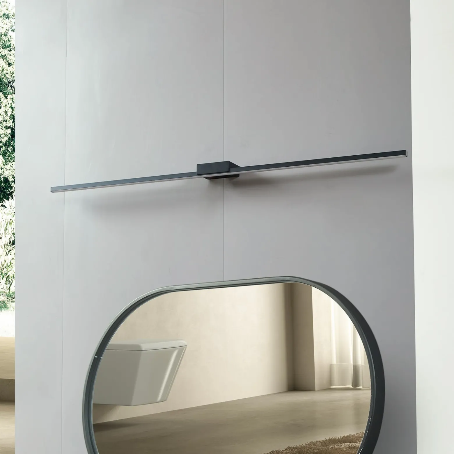 Lucande LED peilivalaisin Kivana, musta, metalli, 120cm IP44