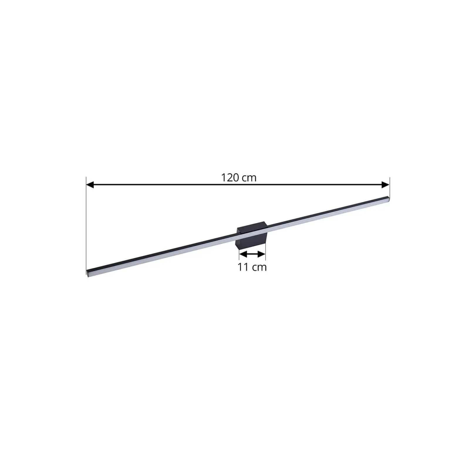 Lucande LED peilivalaisin Kivana, musta, metalli, 120cm IP44