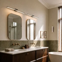 Lucande LED peilivalaisin Kivana, musta, metalli, 120cm IP44