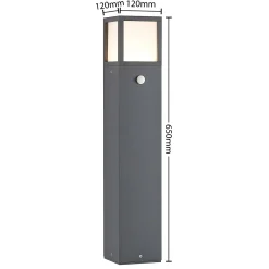 Lucande LED-polkujen valaisin Dewari, liiketunnistin, 65 cm, IP54