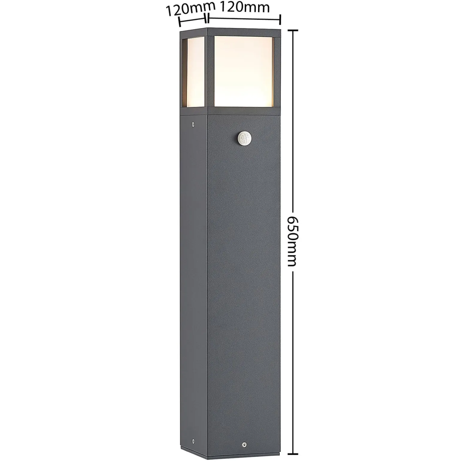 Lucande LED-polkujen valaisin Dewari, liiketunnistin, 65 cm, IP54