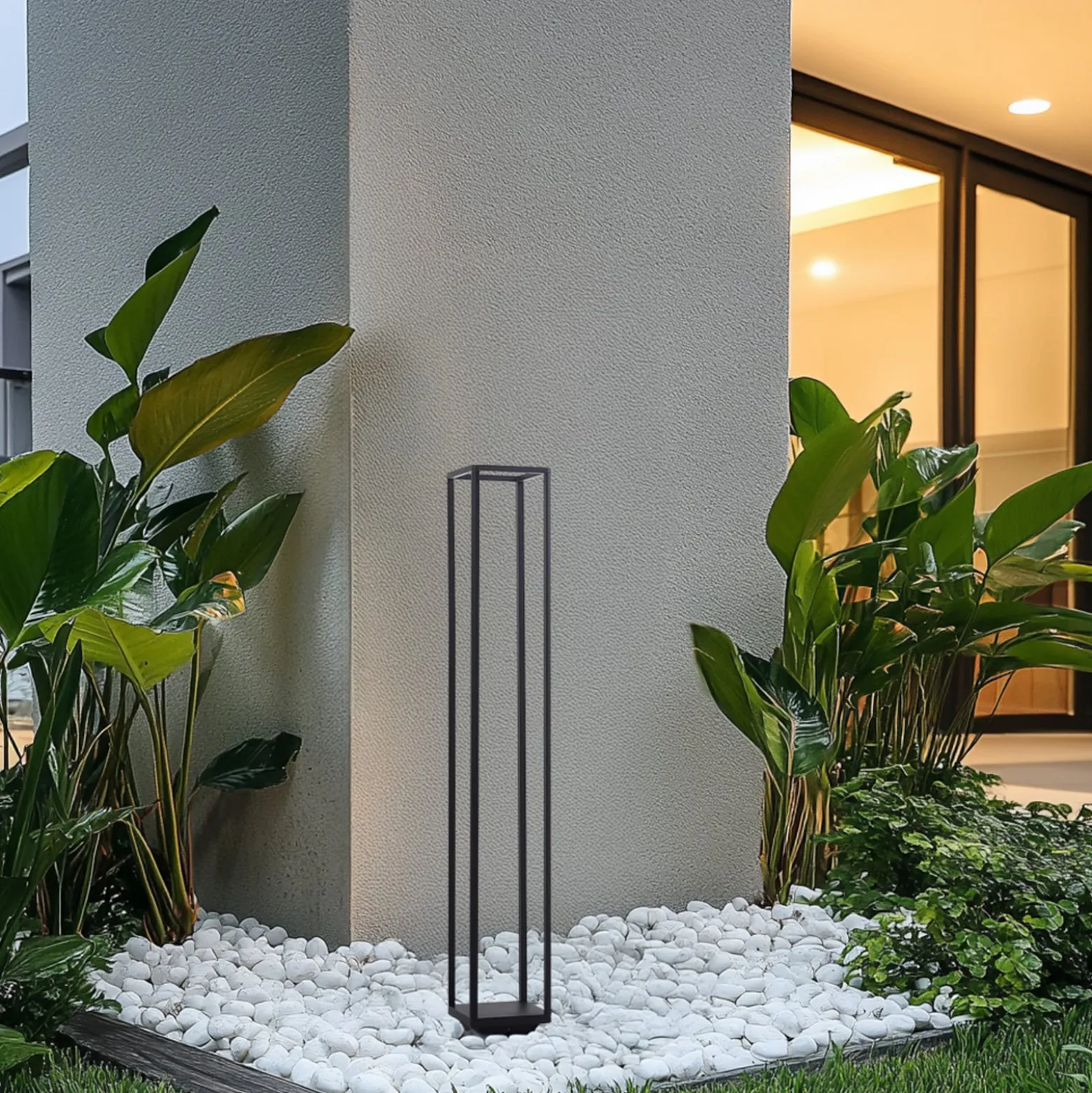 Lucande LED polkuvalo Thorvid, korkeus 120 cm, musta