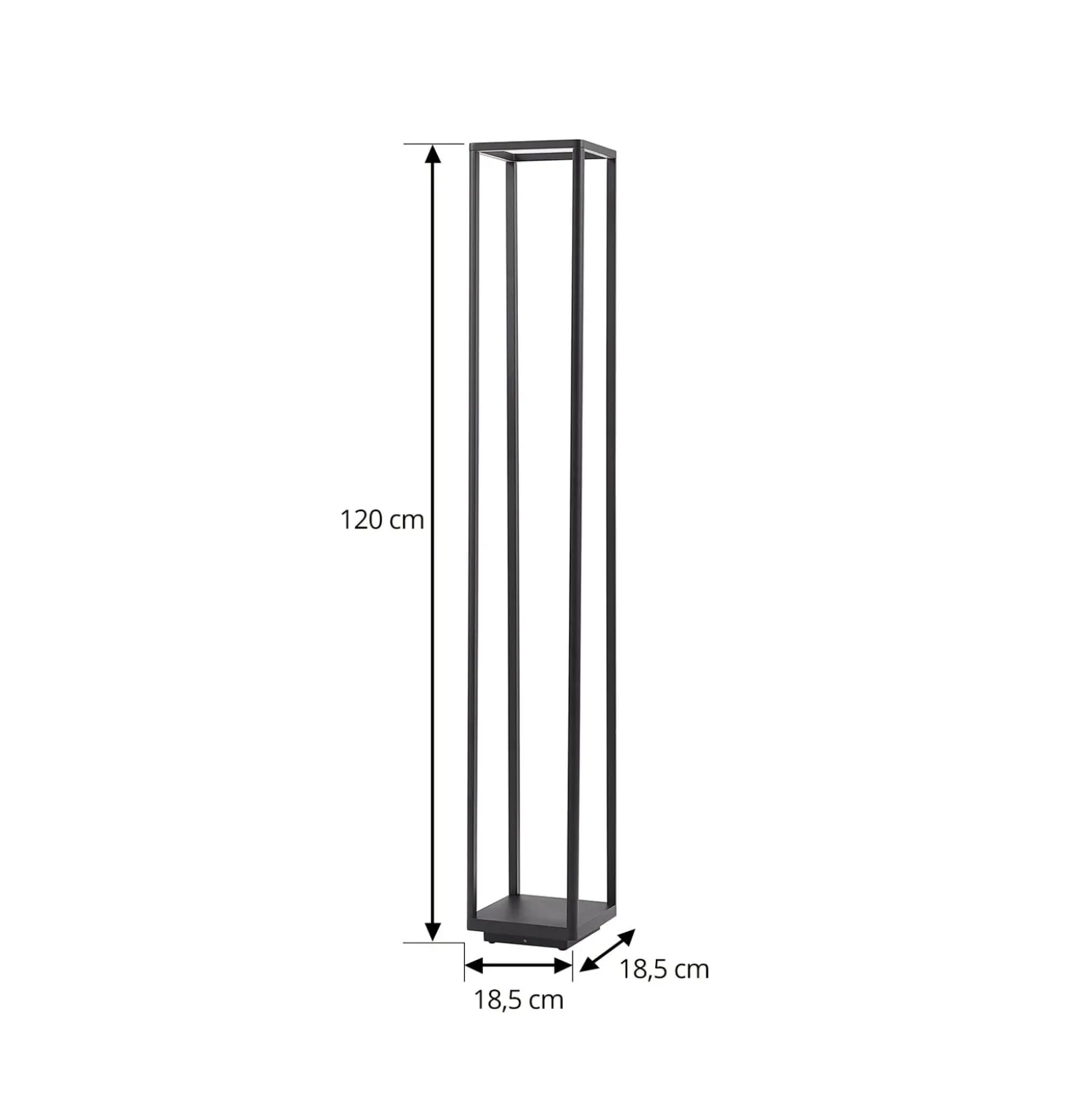 Lucande LED polkuvalo Thorvid, korkeus 120 cm, musta