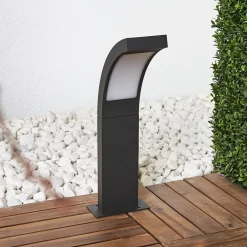 Lucande LED-pollarivalaisin Juvia, 40 cm, antrasiitti, IP54