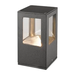 Lucande LED-pollarivalaisin Nicola, 20 cm, antrasiitti, IP54