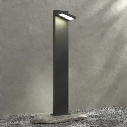 Lucande LED-pollarivalaisin Silvan, 100 cm, antrasiitti, metallia