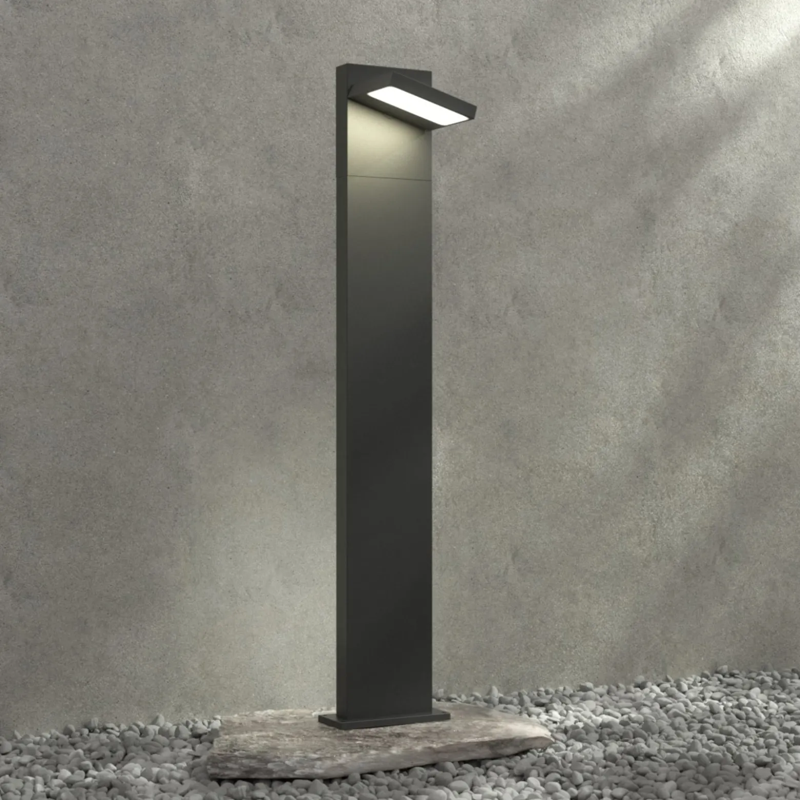 Lucande LED-pollarivalaisin Silvan, 100 cm, antrasiitti, metallia