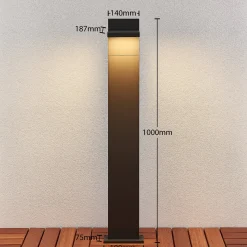 Lucande LED-pollarivalaisin Silvan, 100 cm, antrasiitti, metallia