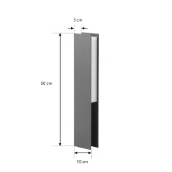 Lucande LED-pollarivalaisin Teerk, korkeus 50 cm, antrasiitti, IP65