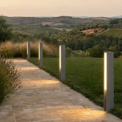 Lucande LED-pollarivalaisin Teerk, korkeus 50 cm, antrasiitti, IP65