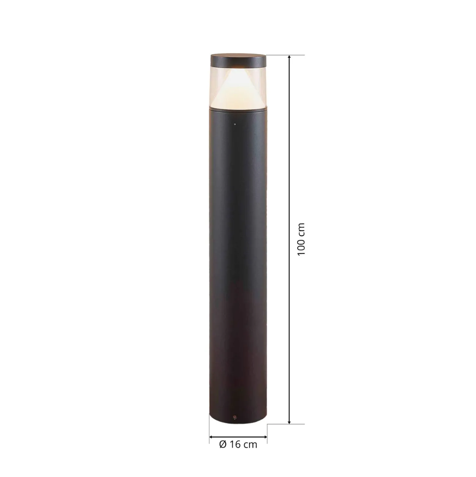 Lucande LED-pylväsvalaisin Darja, antrasiitti, metalli, 100cm, IP54