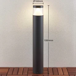 Lucande LED-pylväsvalaisin Darja, antrasiitti, metalli, 100cm, IP54