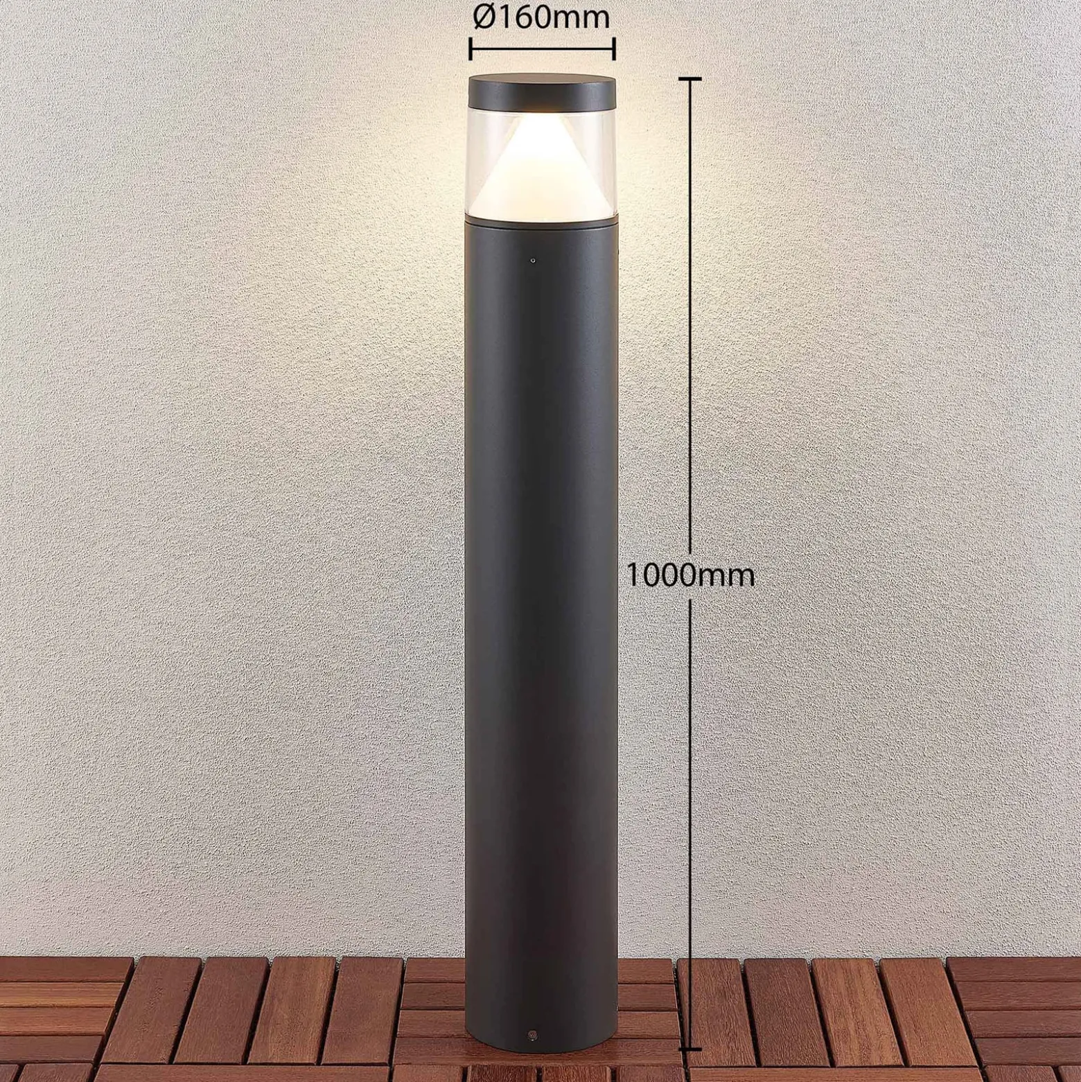 Lucande LED-pylväsvalaisin Darja, antrasiitti, metalli, 100cm, IP54