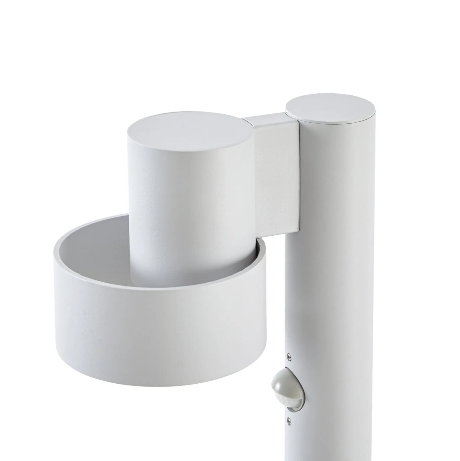 Lucande LED-pylväsvalaisin Elune, vaaleanharmaa, liiketunnistin, IP44, 77 cm