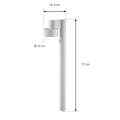 Lucande LED-pylväsvalaisin Elune, vaaleanharmaa, liiketunnistin, IP44, 77 cm