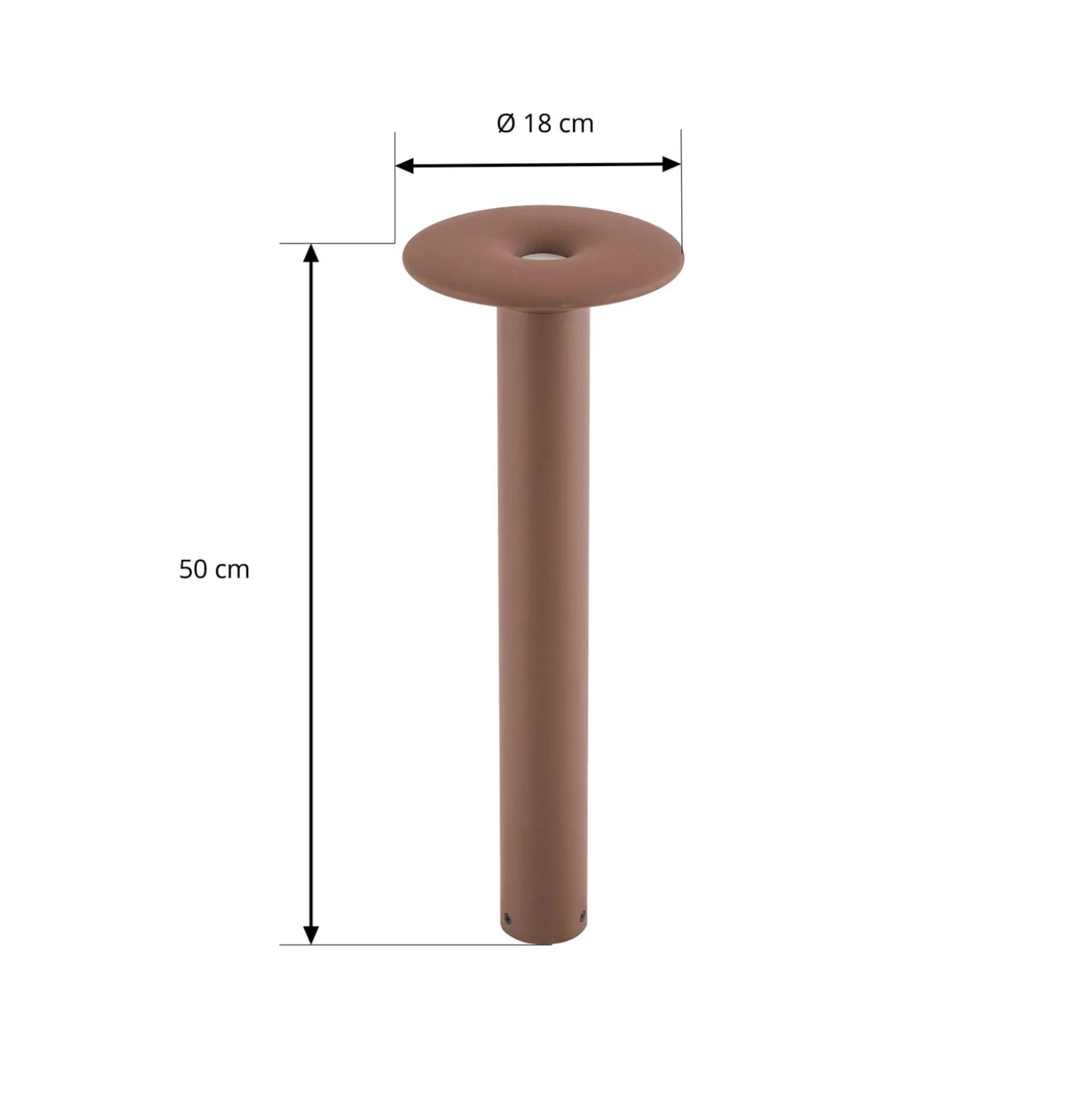 Lucande LED-pylväsvalaisin Haloa, ruskea/ruoste, korkeus 50 cm, IP54