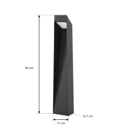 Lucande LED-pylväsvalaisin Louran, korkeus 90 cm, musta, ylös/alas