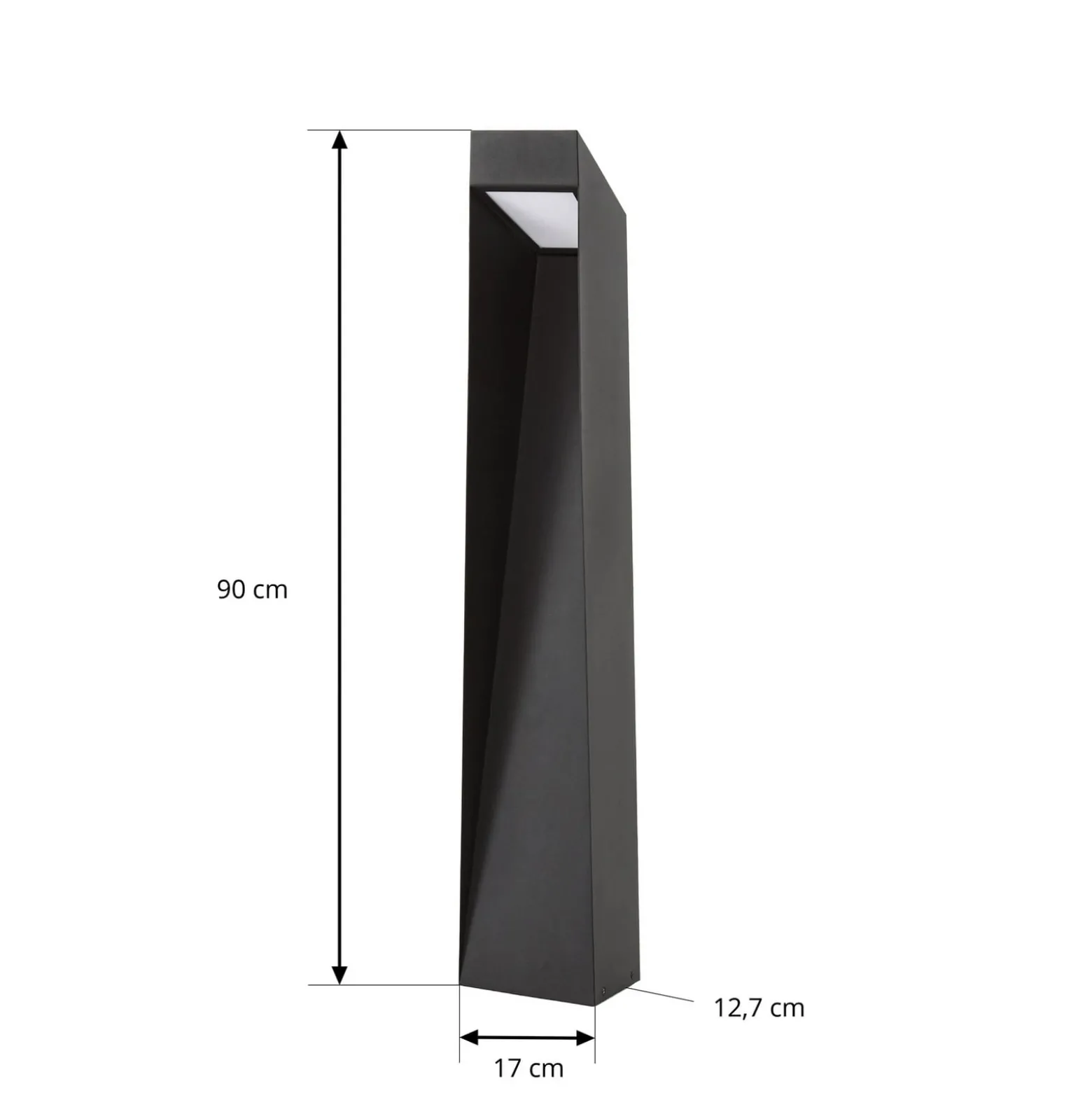 Lucande LED-pylväsvalaisin Louran, korkeus 90 cm, musta, ylös/alas