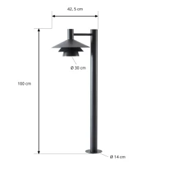 Lucande LED-pylväsvalaisin Montaro, 100 cm, antrasiitti