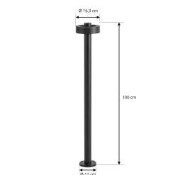 Lucande LED-pylväsvalaisin Nirella, 100 cm, musta, CCT, IP65