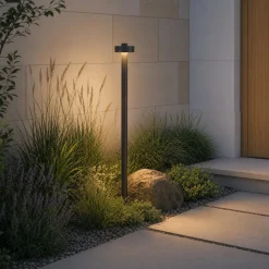 Lucande LED-pylväsvalaisin Nirella, 100 cm, musta, CCT, IP65