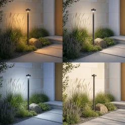 Lucande LED-pylväsvalaisin Nirella, 100 cm, musta, CCT, IP65