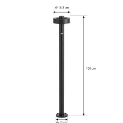 Lucande LED-pylväsvalaisin Nirella, 100 cm, musta, CCT, liiketunnistin