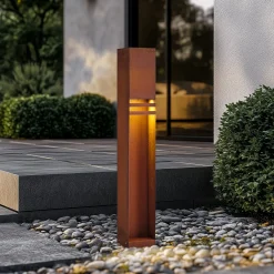 Lucande LED-pylväsvalaisin Oxido, ruosteenvärinen, korkeus 80 cm, IP44