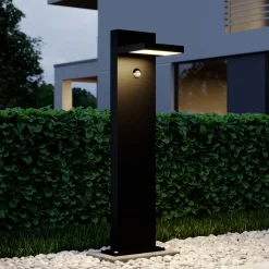 Lucande LED-pylväsvalaisin Silvan, antrasiitti, 65 cm, liiketunnistin