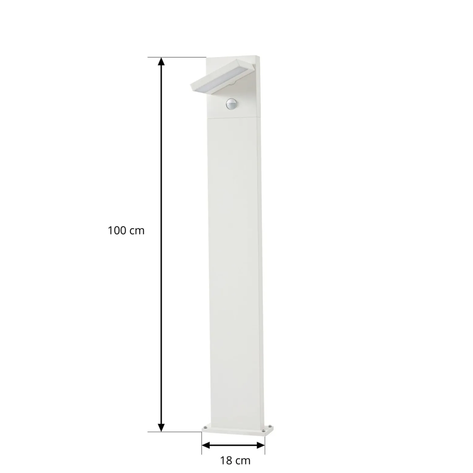 Lucande LED-pylväsvalaisin Silvan, valkoinen, 100 cm, liiketunnistin, IP54