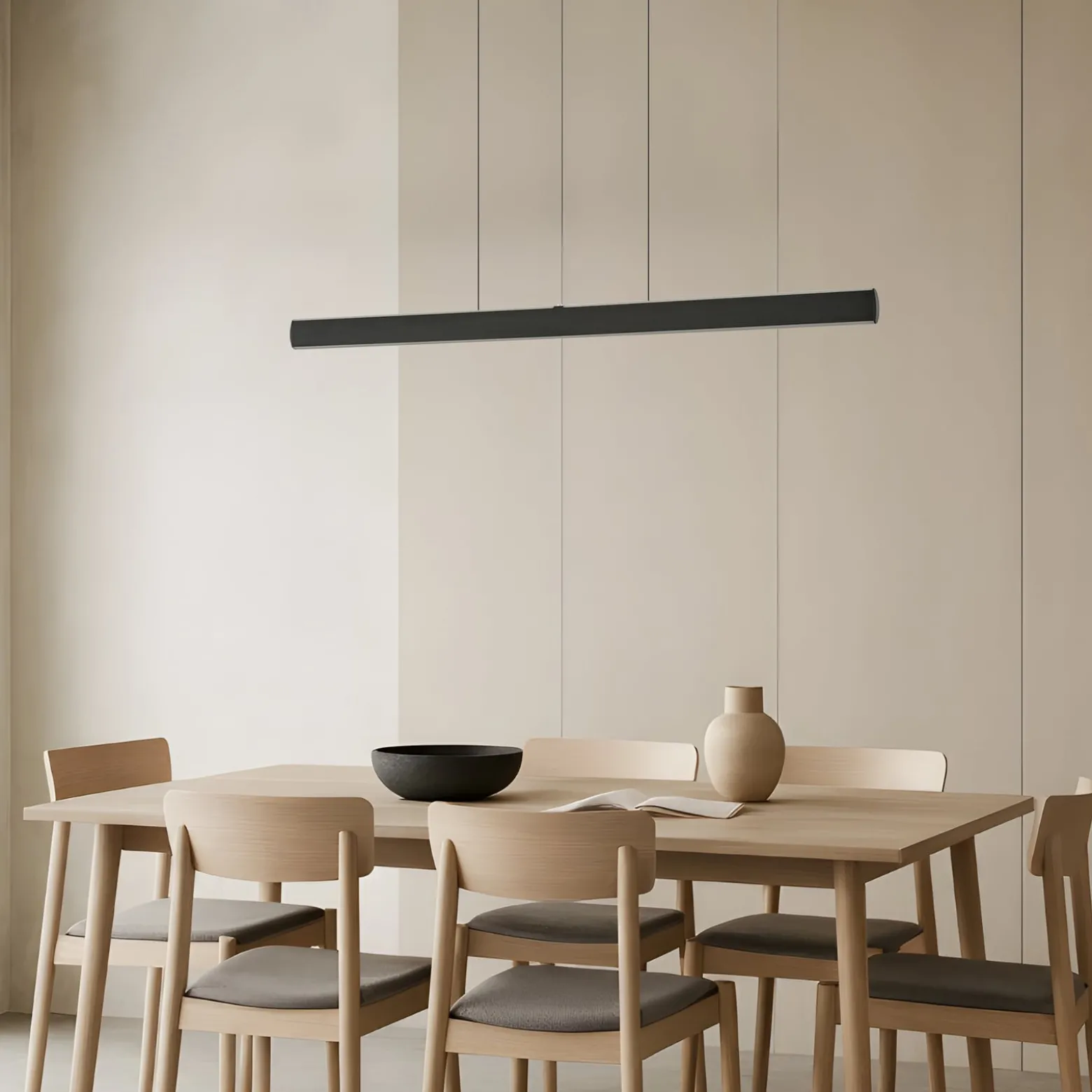 Lucande LED-riippuvalaisin Arvon, musta, 117 cm, himmennettävä, CCT