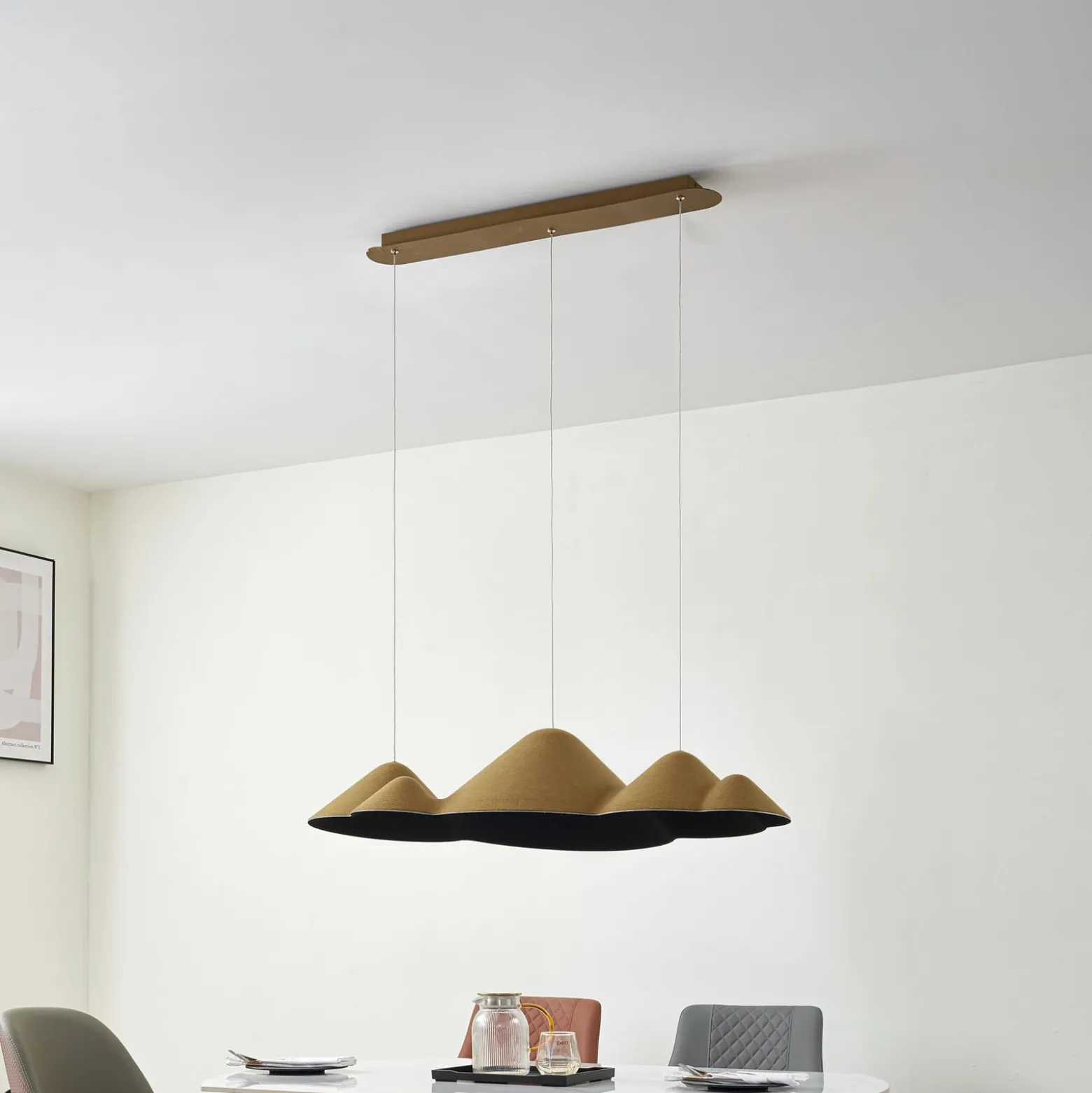 Lucande LED-riippuvalaisin Beutlin, vihreä, huopa, himmennettävä