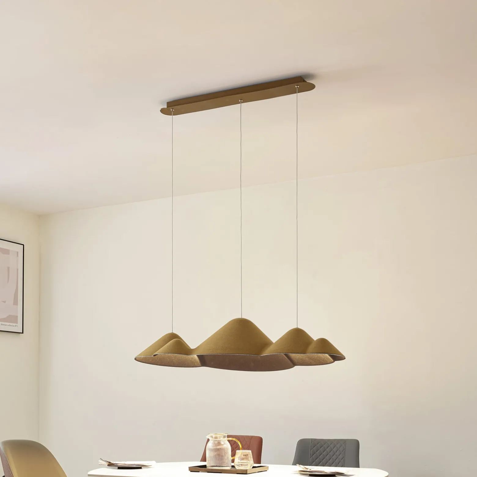 Lucande LED-riippuvalaisin Beutlin, vihreä, huopa, himmennettävä