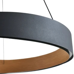 Lucande LED-riippuvalaisin Daelor, musta/puu, CCT, himmennettävä