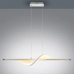Lucande LED-riippuvalaisin Edano, 122 cm, valkoinen, tekstiili, himmennettävä
