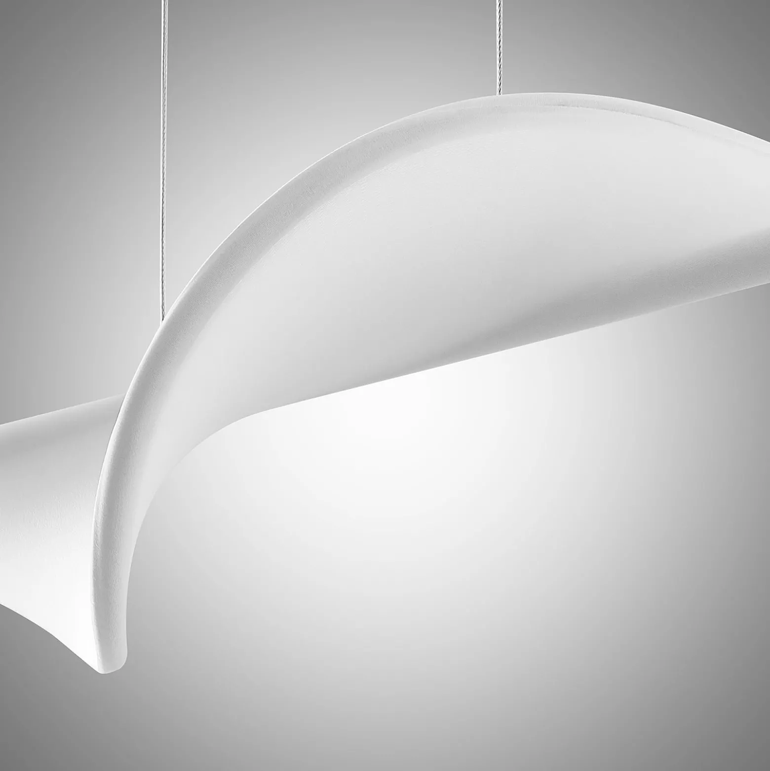 Lucande LED-riippuvalaisin Edano, 122 cm, valkoinen, tekstiili, himmennettävä