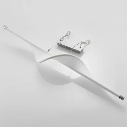 Lucande LED-riippuvalaisin Edano, 122 cm, valkoinen, tekstiili, himmennettävä