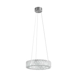 Lucande LED-riippuvalaisin Glacis, kristalli, Ø 40 cm, kromi